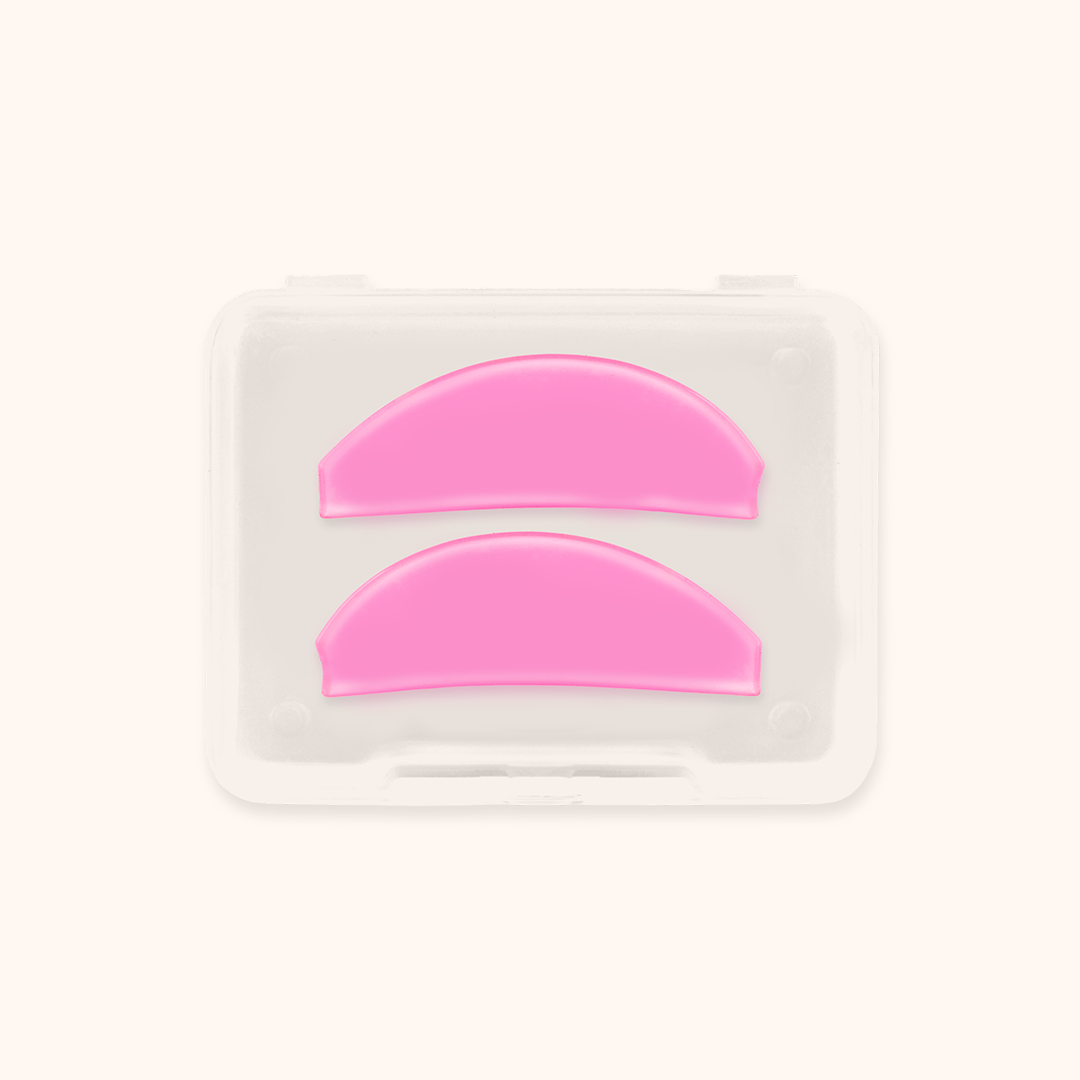 Reusable flat silicone lash lift shields. Slim fit design sits snugly on eyelids for even curl results, 3 color options, ideal for professional lash perm and lamination services.
