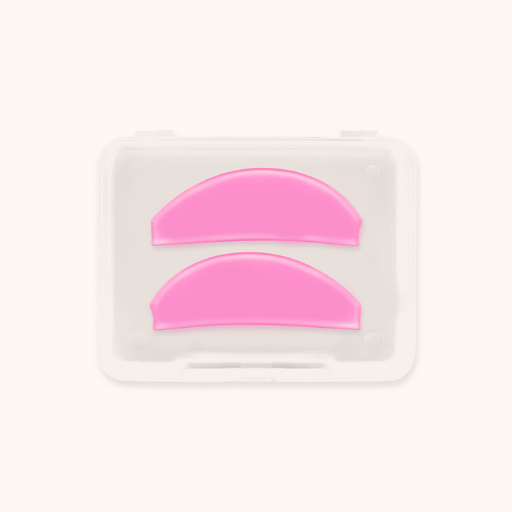 Reusable flat silicone lash lift shields. Slim fit design sits snugly on eyelids for even curl results, 3 color options, ideal for professional lash perm and lamination services.