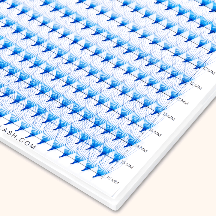 10D Blue Premade Volume Fans Pointy Base16 Rows(320 Fans)