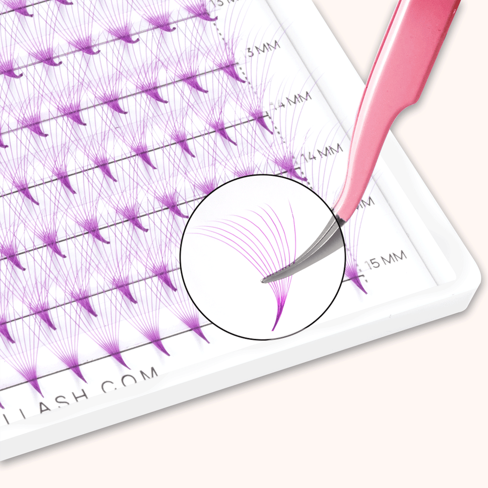 10D Purple Premade Volume Fans Pointy Base16 Rows(320 Fans)