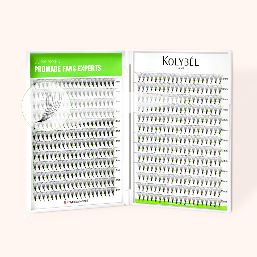 KOLYBEL 10D Promade Pointy Base Volume Lash Fans(500 Fans)