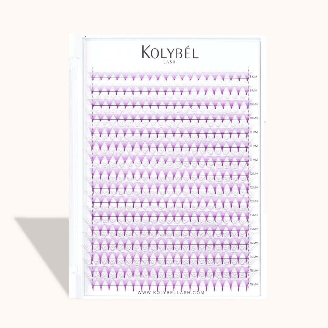 10D Purple Premade Volume Fans Pointy Base16 Rows(320 Fans)