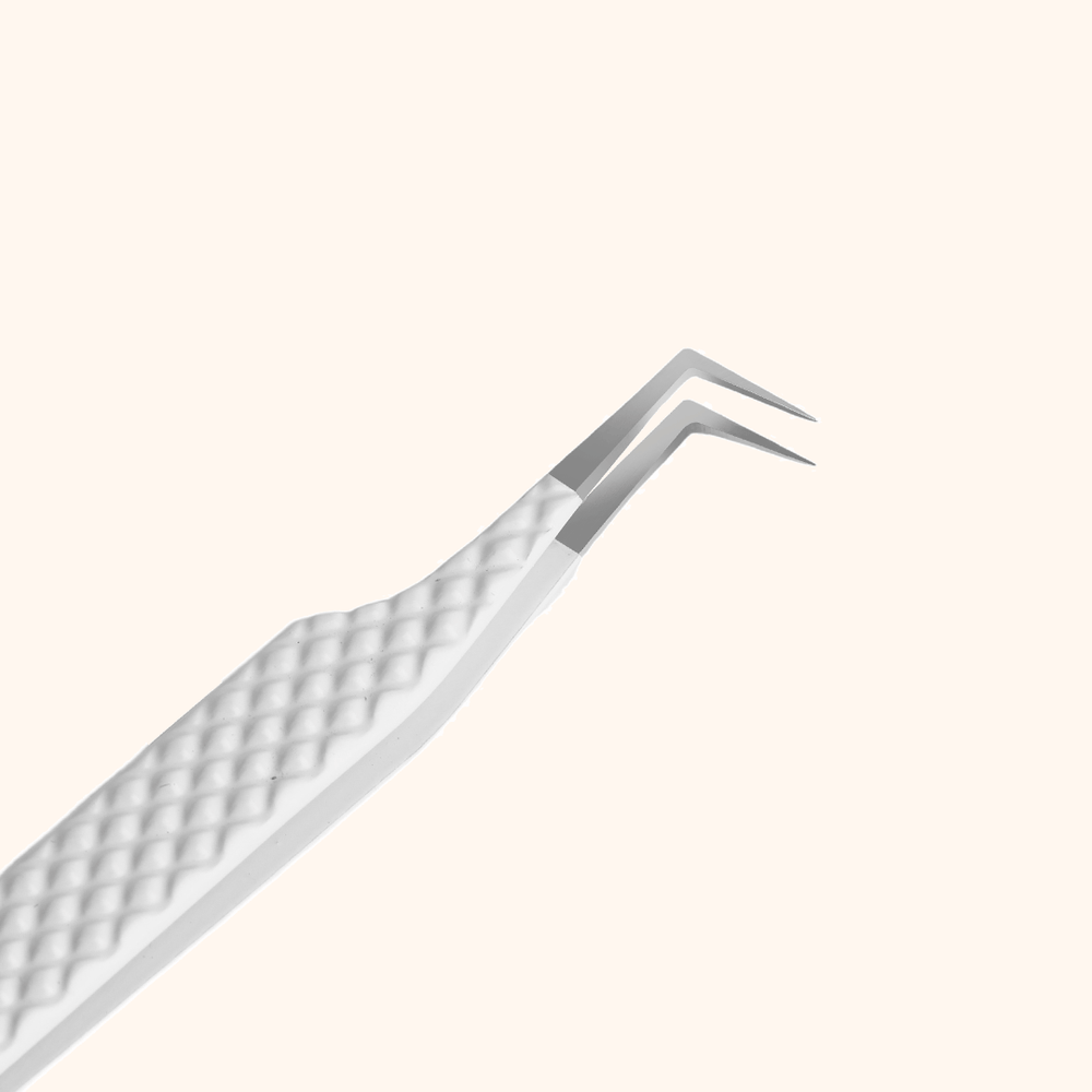 KW-11 Heart-shaped White Tweezers For Eyelash Extension