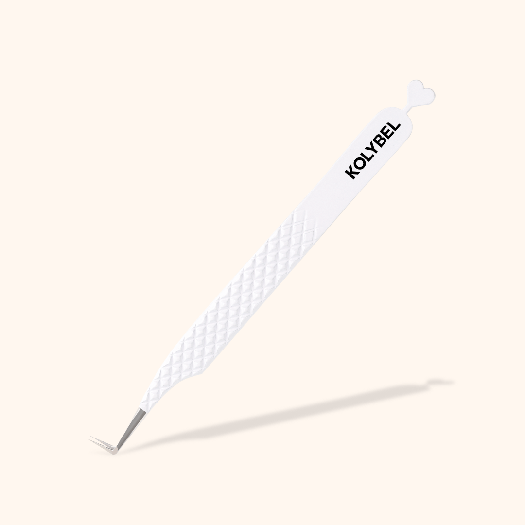 KW-11 Heart-shaped White Tweezers For Eyelash Extension