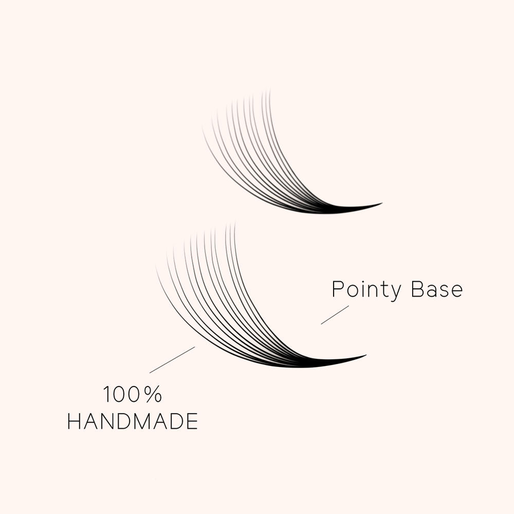 12D Handmade Pointy Base Premade Volume Loose Fans(500Fans)