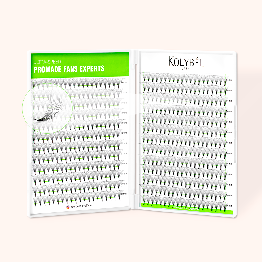 KOYBEL 12D Promade Pointy Base Volume Lash Fans(500 Fans)