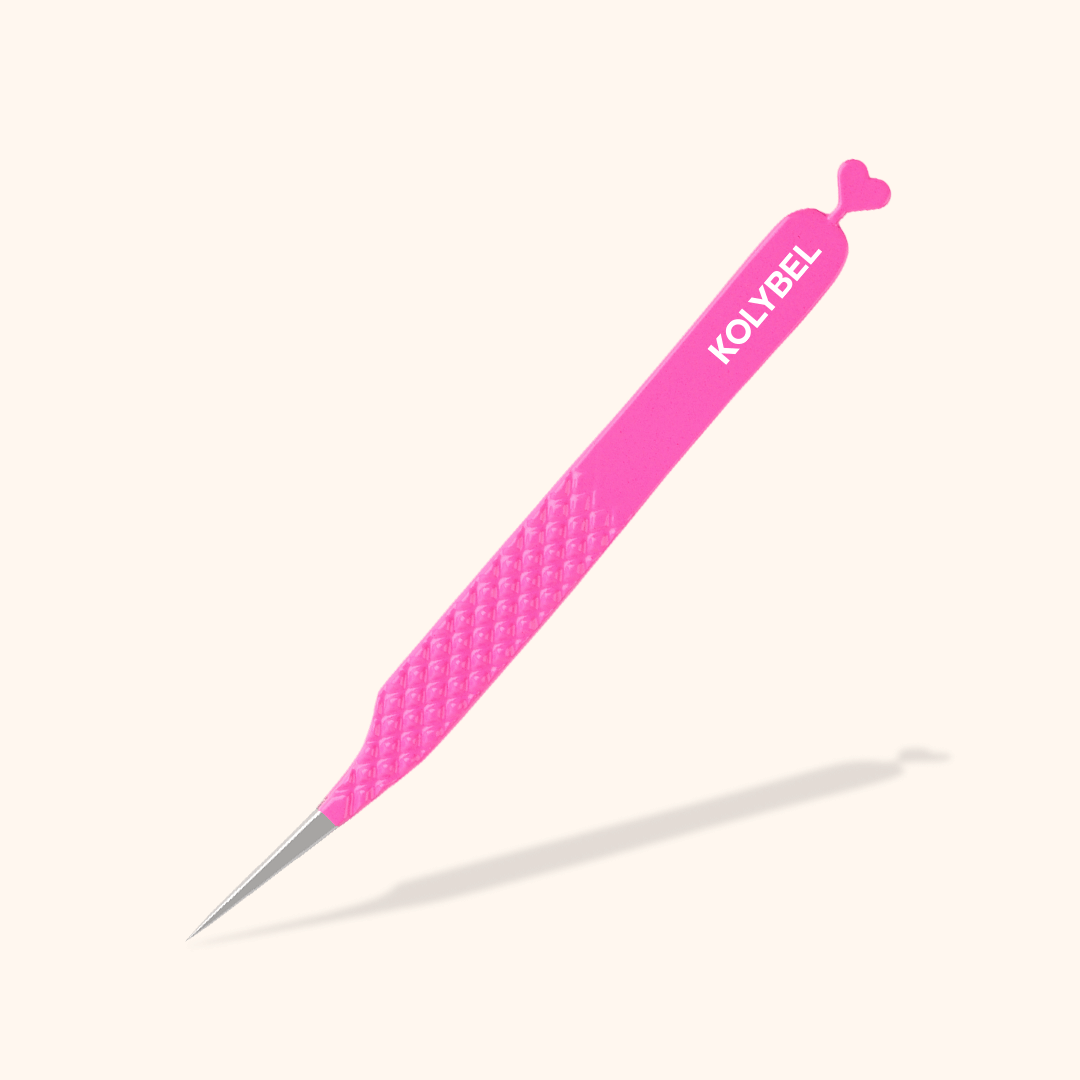 KP-13 Heart-shaped Pink Tweezers For Eyelash Extension