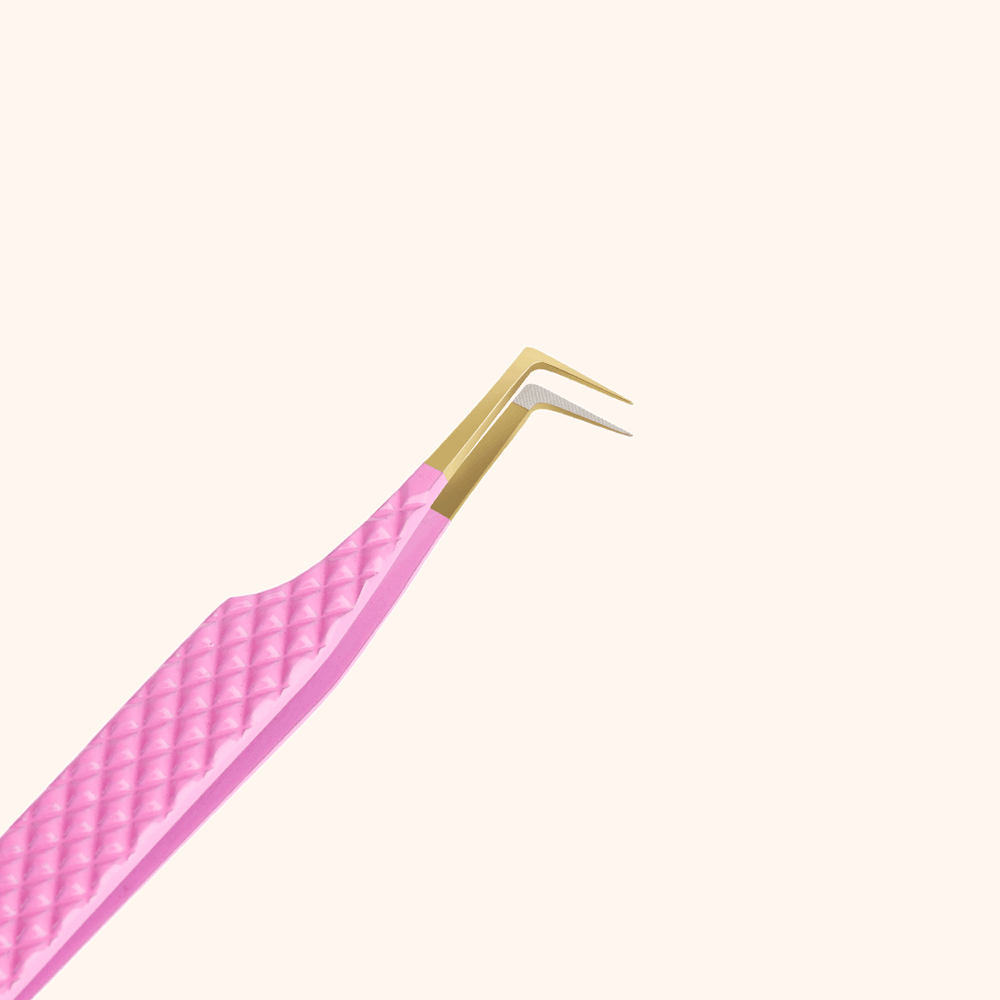 KC-05 Pink Tweezers For Eyelash Extension