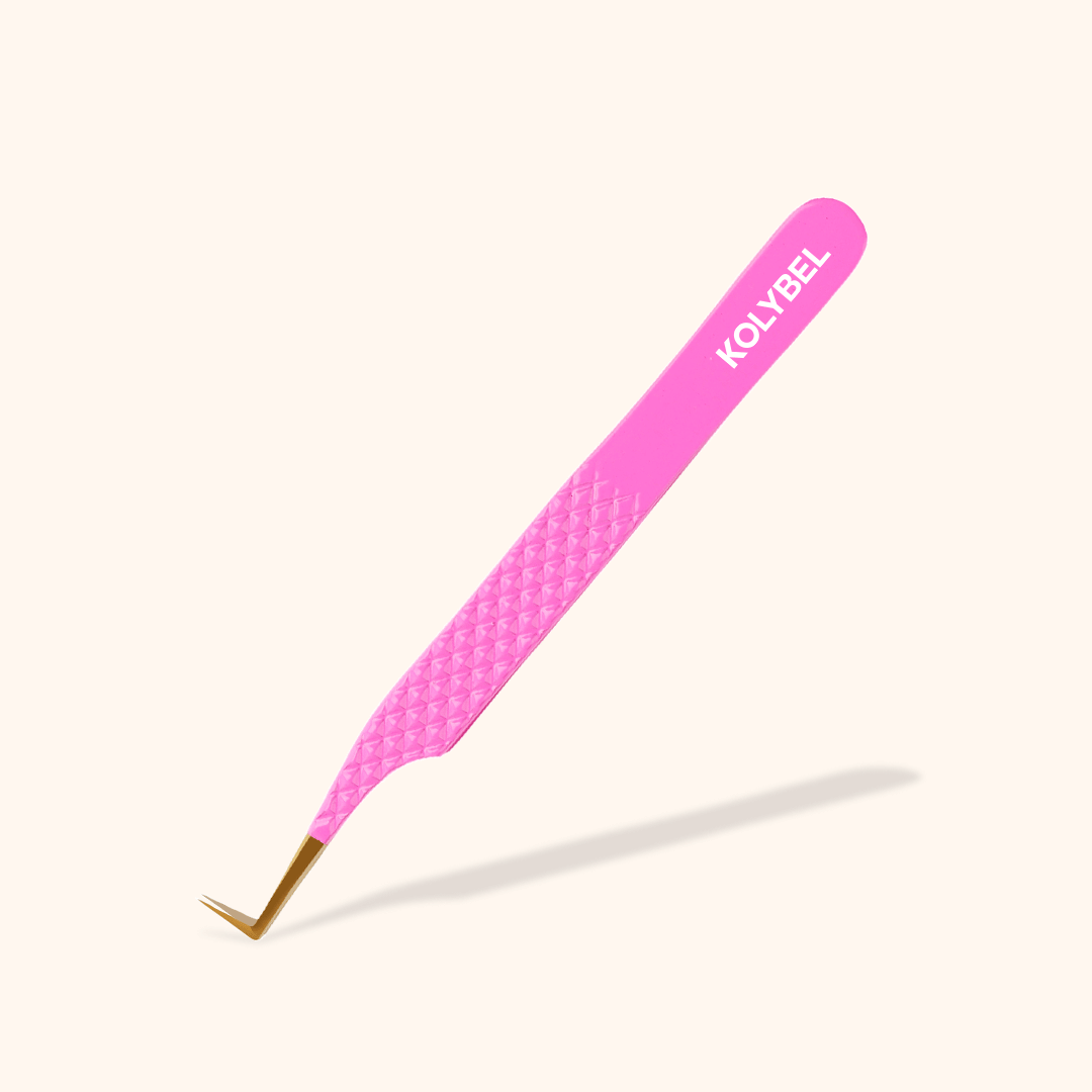 KC-05 Pink Tweezers For Eyelash Extension