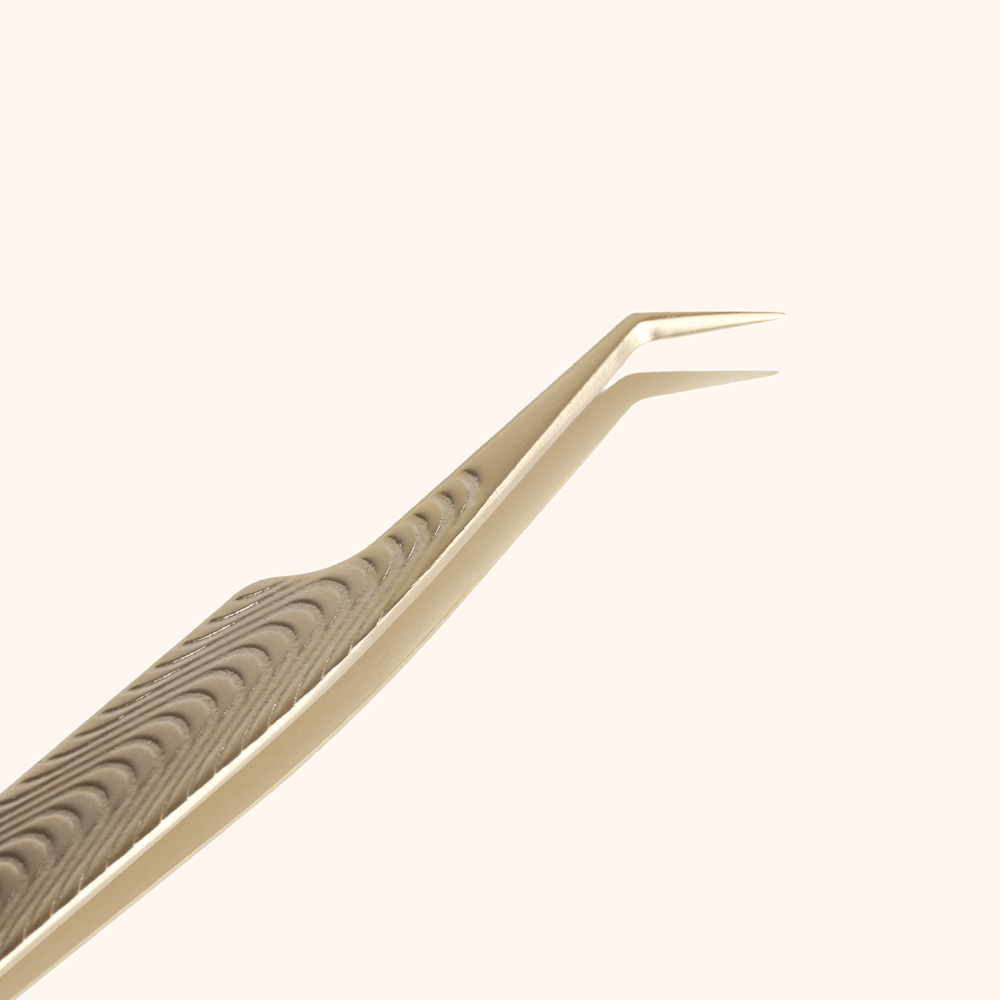 KF-02 Retro Gold Tweezers For Eyelash Extension