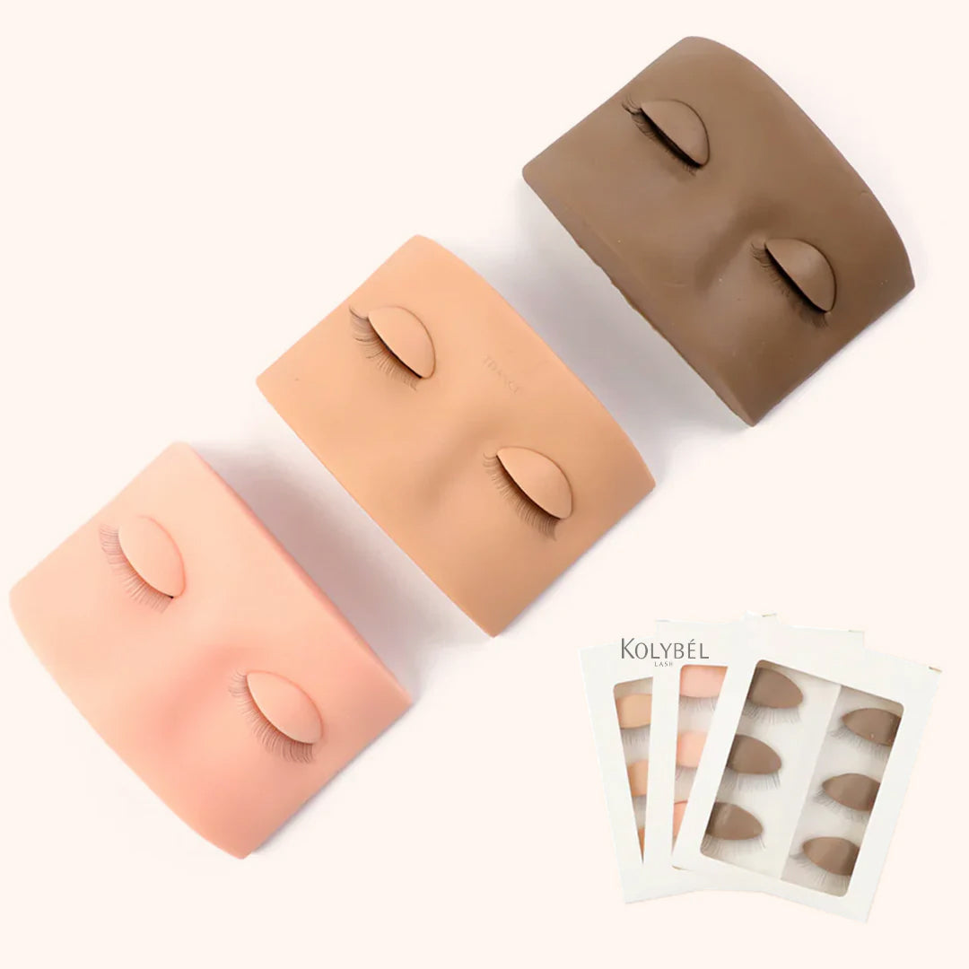 Mannequin head with practice silicone eyes-kolybel
