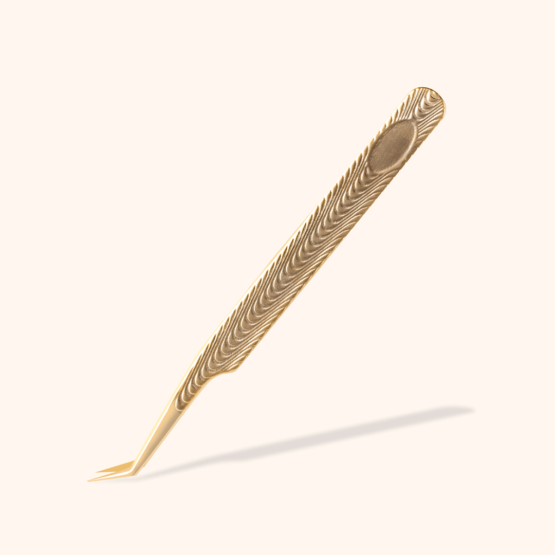 KF-02 Retro Gold Tweezers For Eyelash Extension