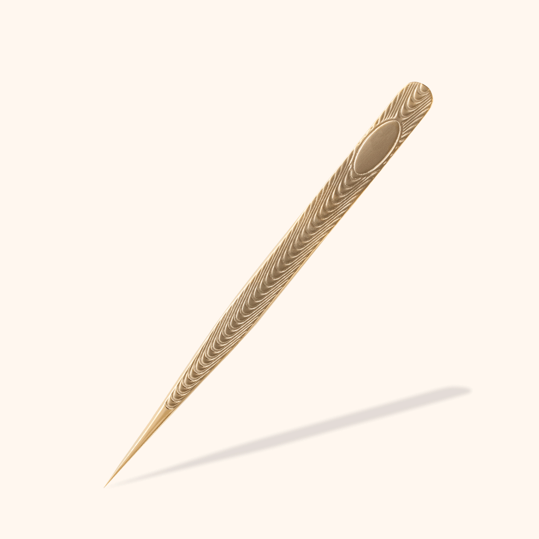 KF-08 Retro Gold Tweezers For Eyelash Extension