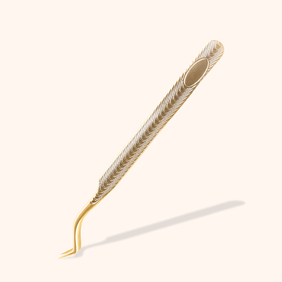 KF-03 Retro Gold Tweezers For Eyelash Extension
