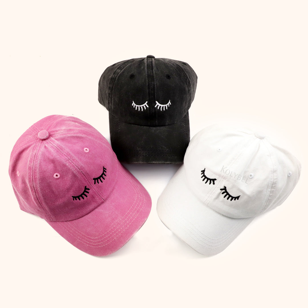 New Eyelashes Embroidery Baseball Cap Professional Hat-kolybel