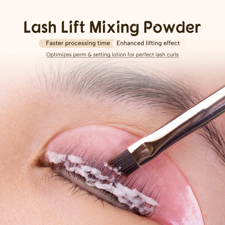 KOLYBEL Korean Lash Lift Mixing Powder, salon-grade perm strength adjuster. Modulate perm solution intensity, control processing time & reduce lash damage. Vegan & cruelty-free, supplied with measuring spoon for professional lash technicians. Unlabeled version shipping now.