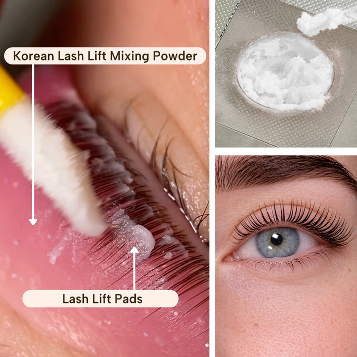 KOLYBEL Korean Lash Lift Mixing Powder, salon-grade perm strength adjuster. Modulate perm solution intensity, control processing time & reduce lash damage. Vegan & cruelty-free, supplied with measuring spoon for professional lash technicians. Unlabeled version shipping now.
