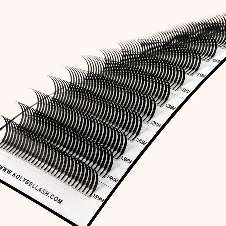 KOLYBEL 0.07mm Dense Wispy Anime Lash Extensions. Pre-made solid spike lashes create stunning manga, wet-look & doll eye textures. Ultra-light, easy to apply, perfect for pro lash artists, 100% cruelty-free.