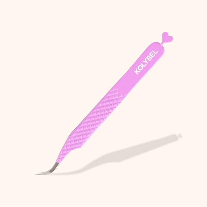 KV-04 Violet Heart-shaped Tweezers For Eyelash Extension