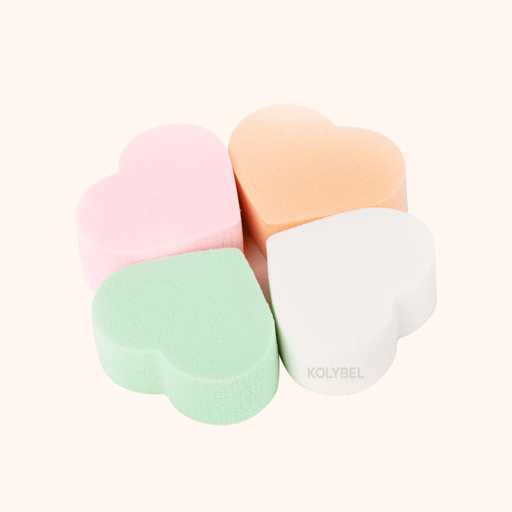 Heart Shaped Cosmetic Sponge (4pcs/pack)-kolybel