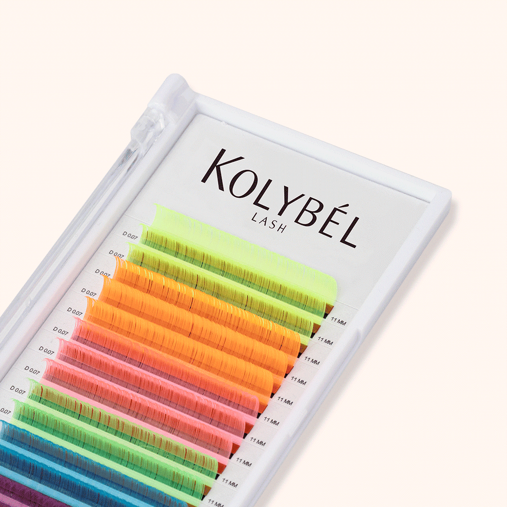 Neon Glow Fluorescent Colorful Lash Extensions 0.07mm(16 Rows)