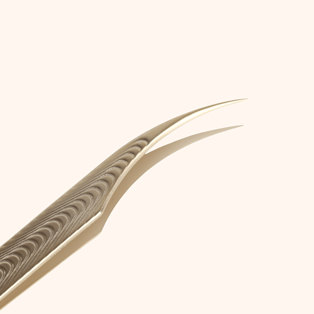 KF-05 Retro Gold Tweezers For Eyelash Extension