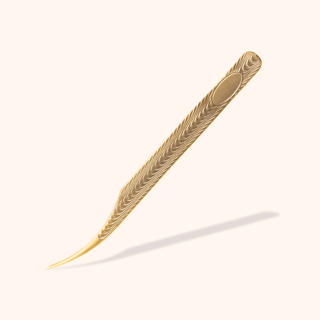 KF-05 Retro Gold Tweezers For Eyelash Extension