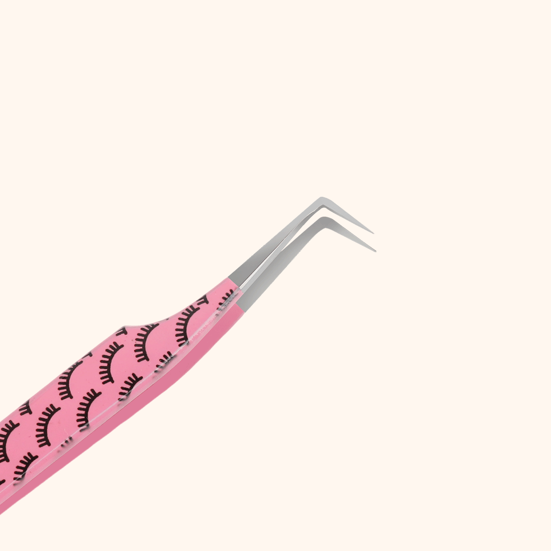 KR-05 Printed Black Lashes Tweezers For Eyelash Extension