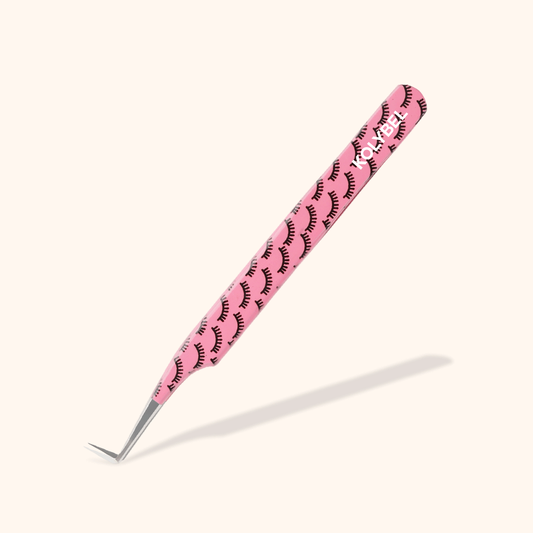 KR-05 Printed Black Lashes Tweezers For Eyelash Extension