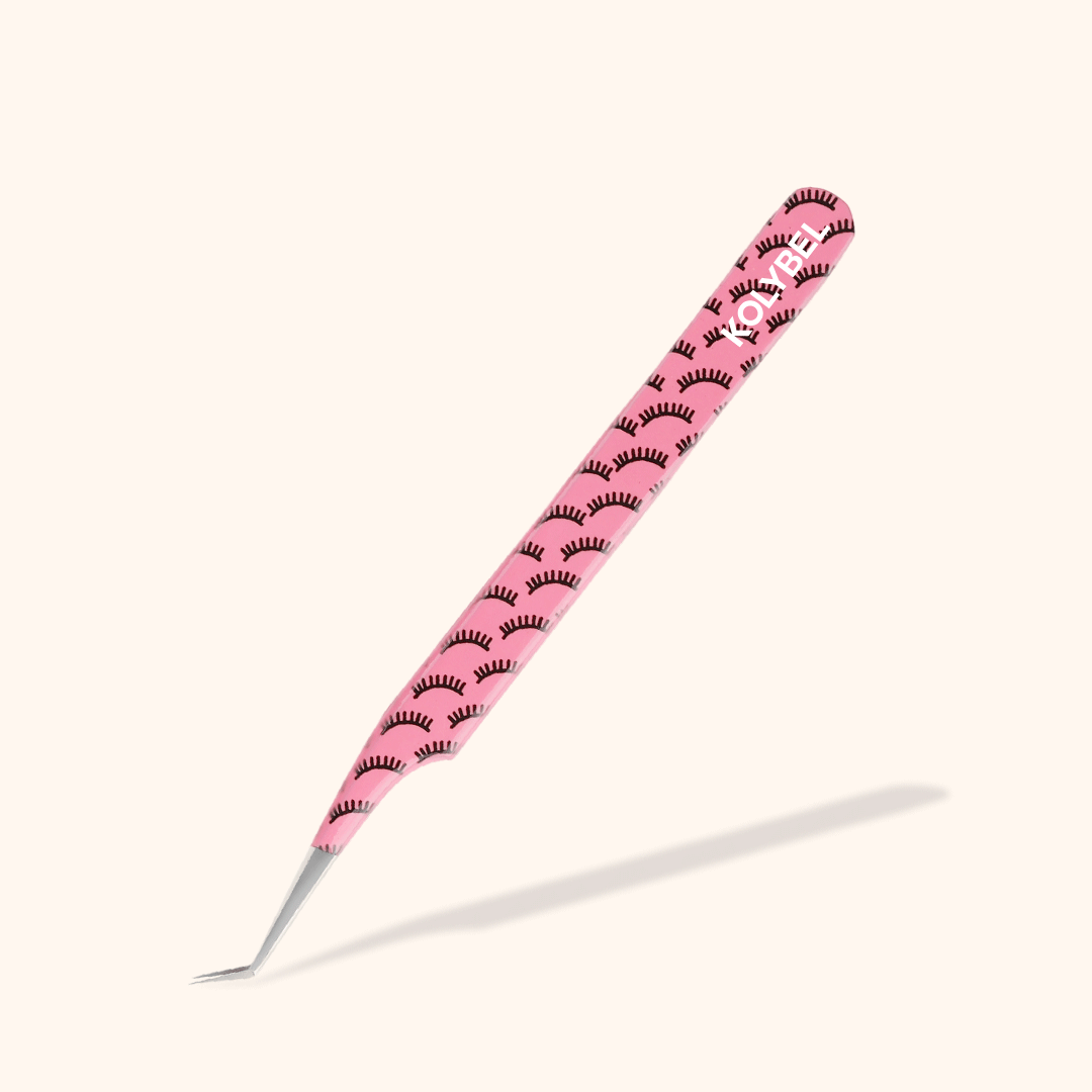 KR-02 Printed Black Lashes Tweezers For Eyelash Extension