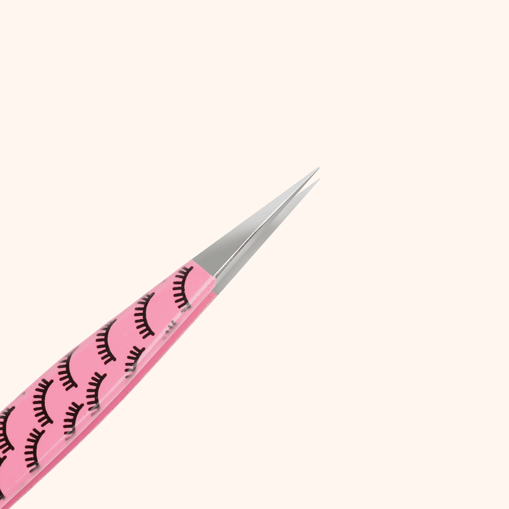 KR-03 Printed Black Lashes Tweezers For Eyelash Extension