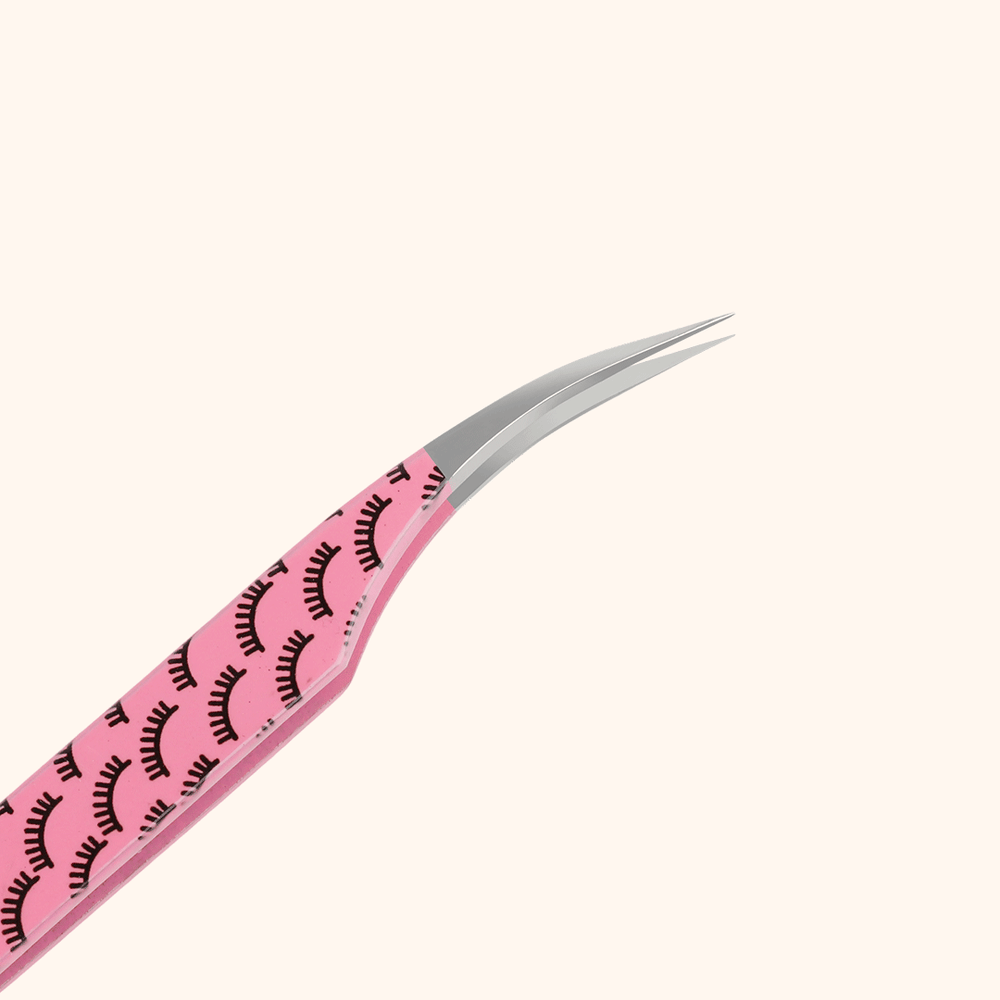 KR-01 Printed Black Lashes Tweezers For Eyelash Extension