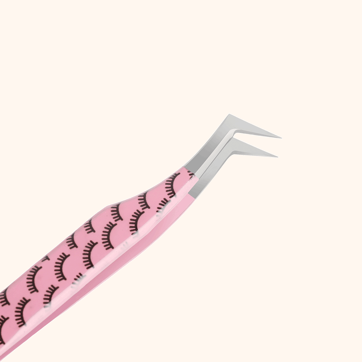 KR-04 Printed Black Lashes Tweezers For Eyelash Extension