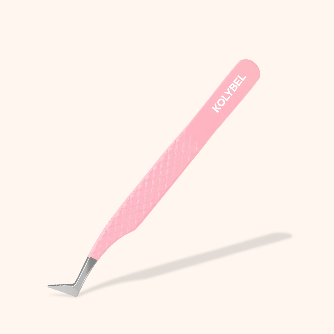 KL-01 Light Pink Fiber Tweezers For Eyelash Extension