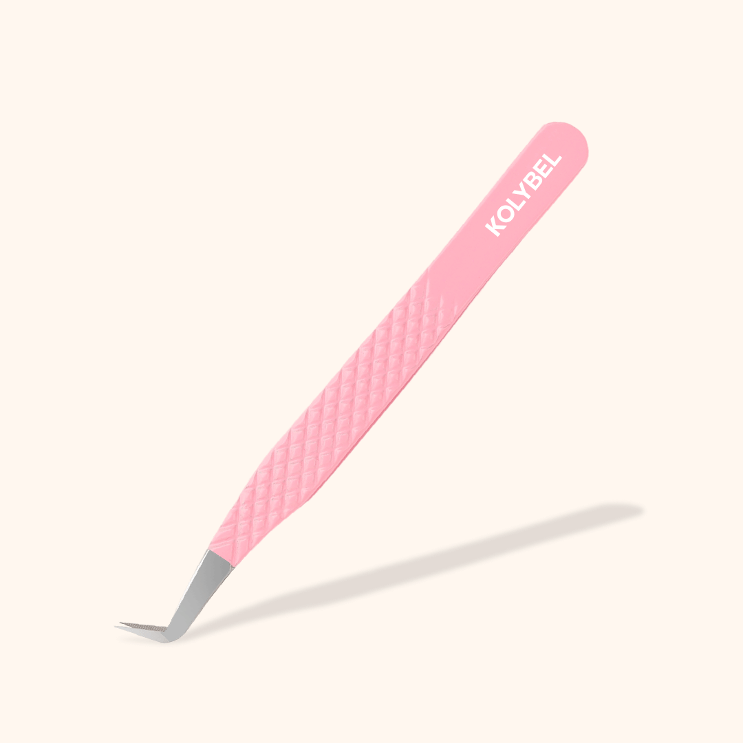 KL-03 Light Pink Fiber Tweezers For Eyelash Extension