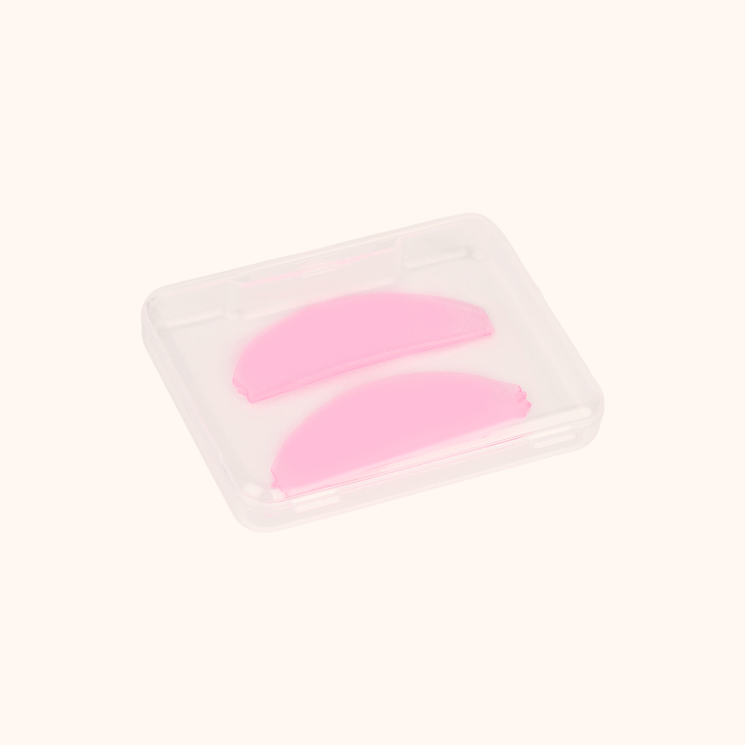 Reusable flat silicone lash lift shields. Slim fit design sits snugly on eyelids for even curl results, 3 color options, ideal for professional lash perm and lamination services.