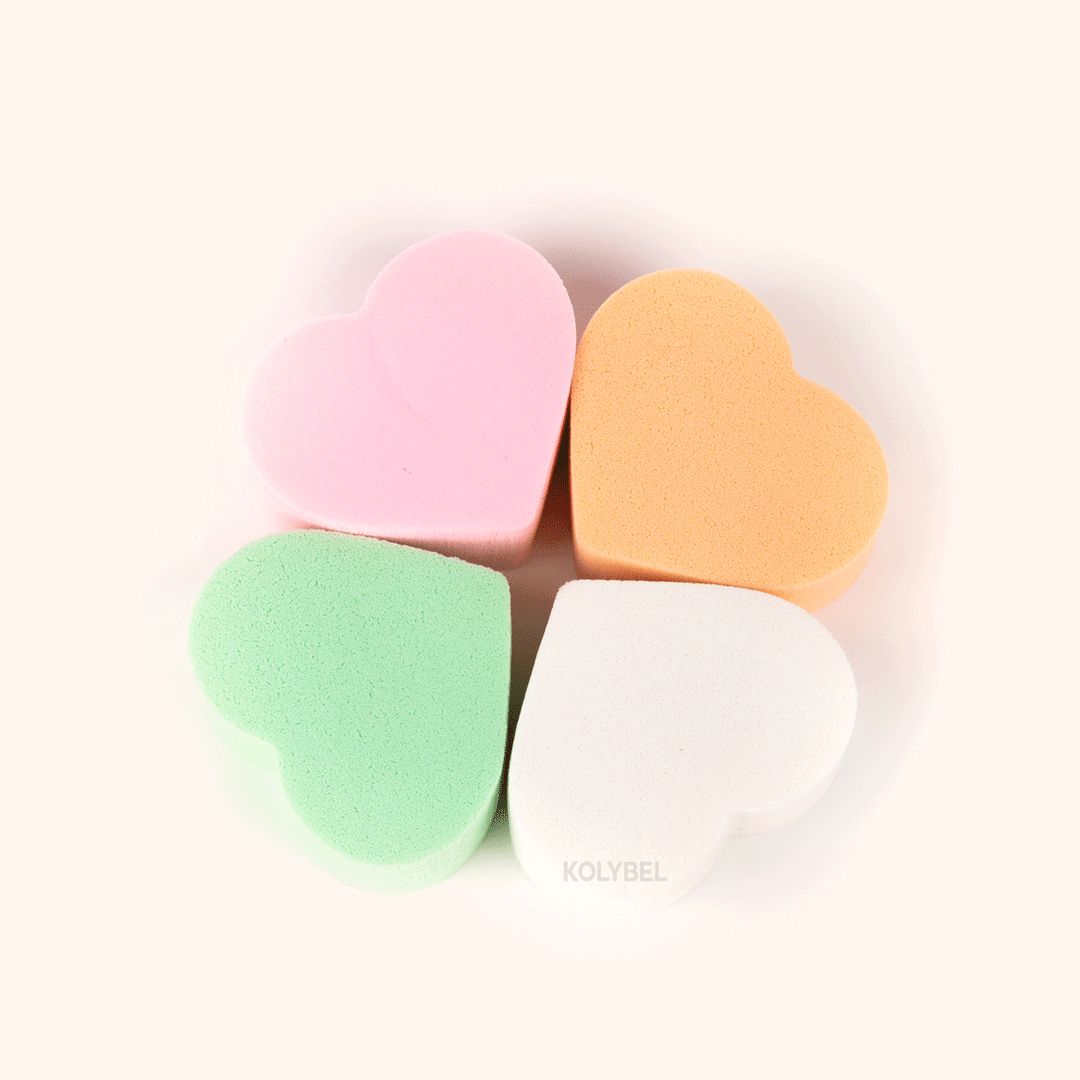 Heart Shaped Cosmetic Sponge (4pcs/pack)-kolybel
