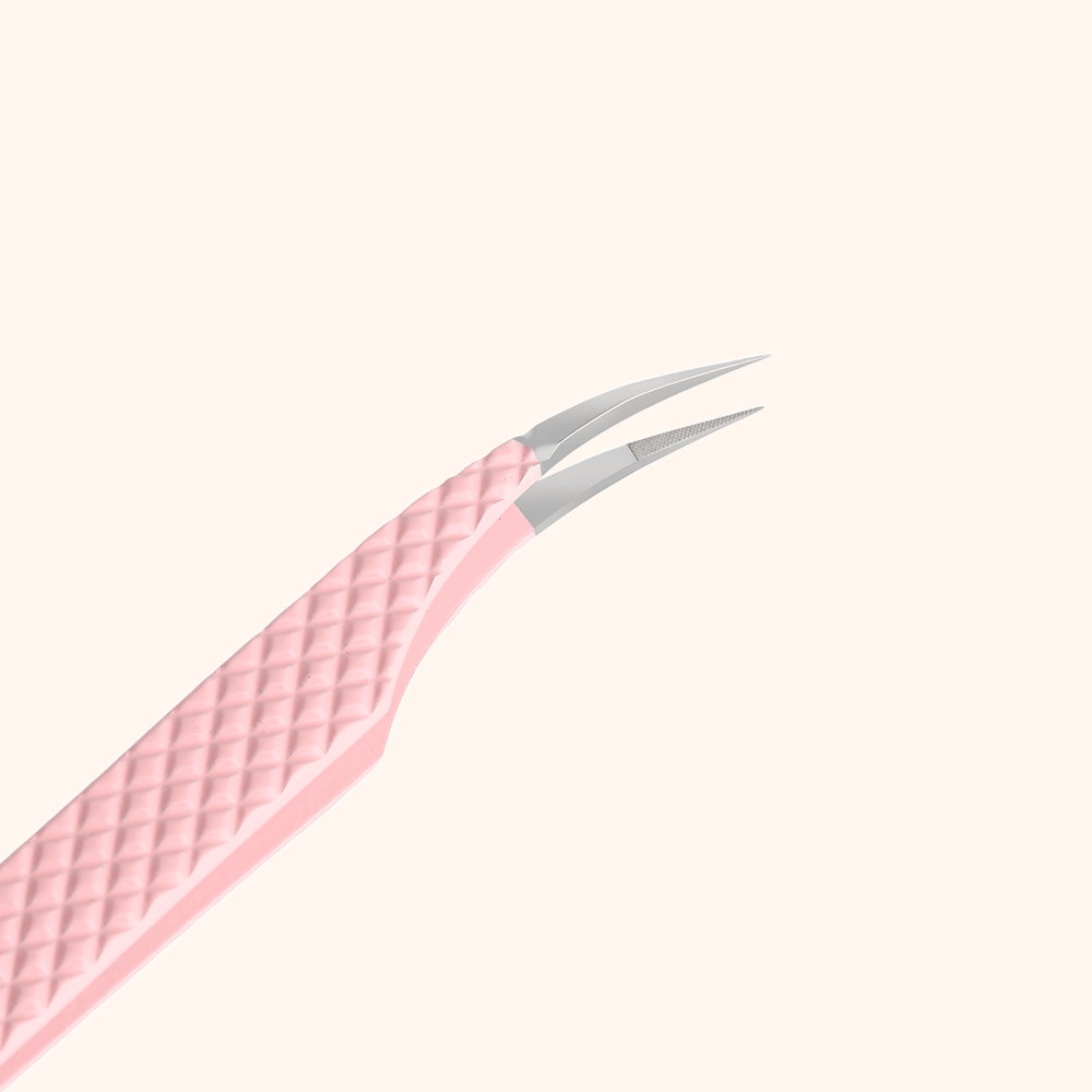 KC-07 Light Pink Tweezers For Eyelash Extension