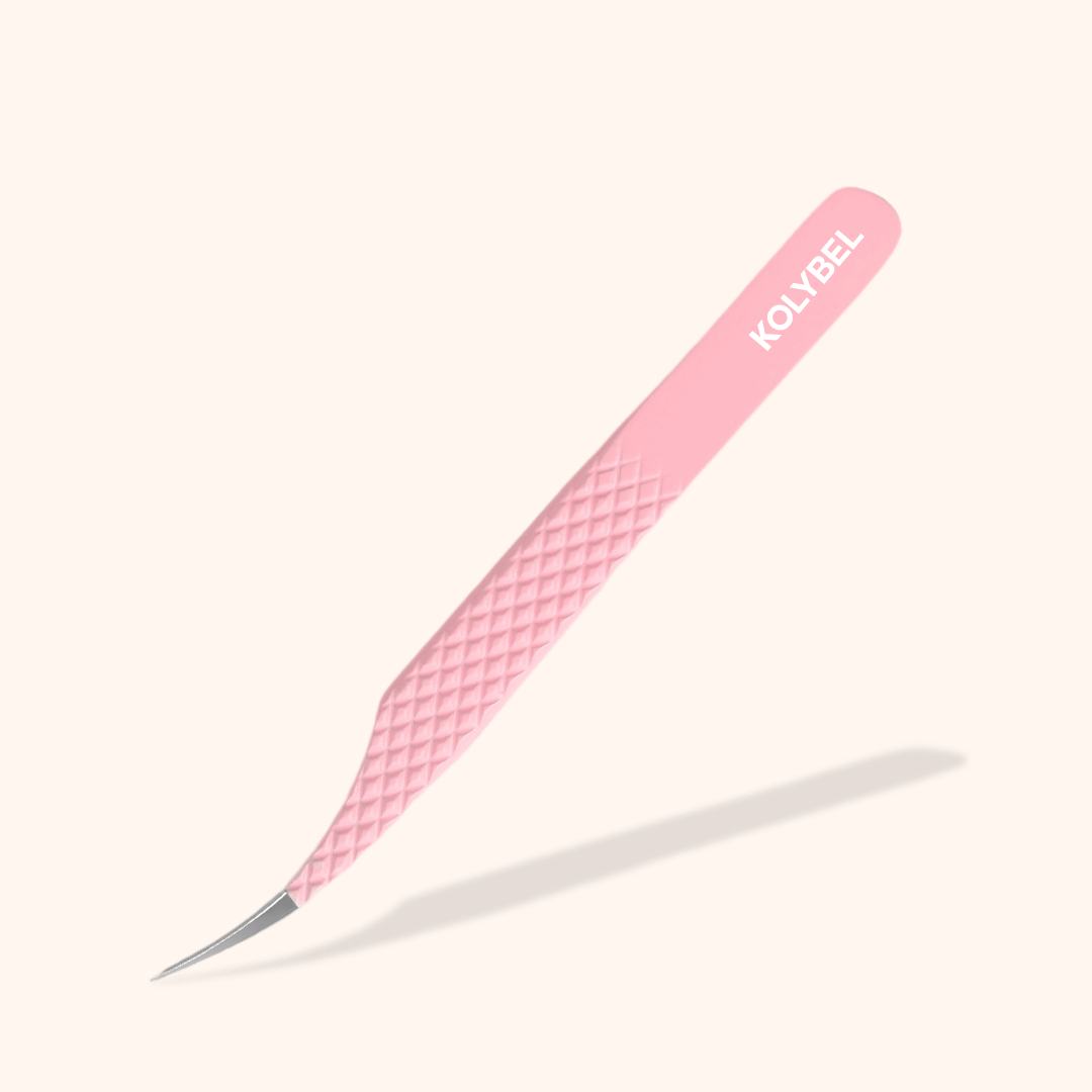KC-07 Light Pink Tweezers For Eyelash Extension
