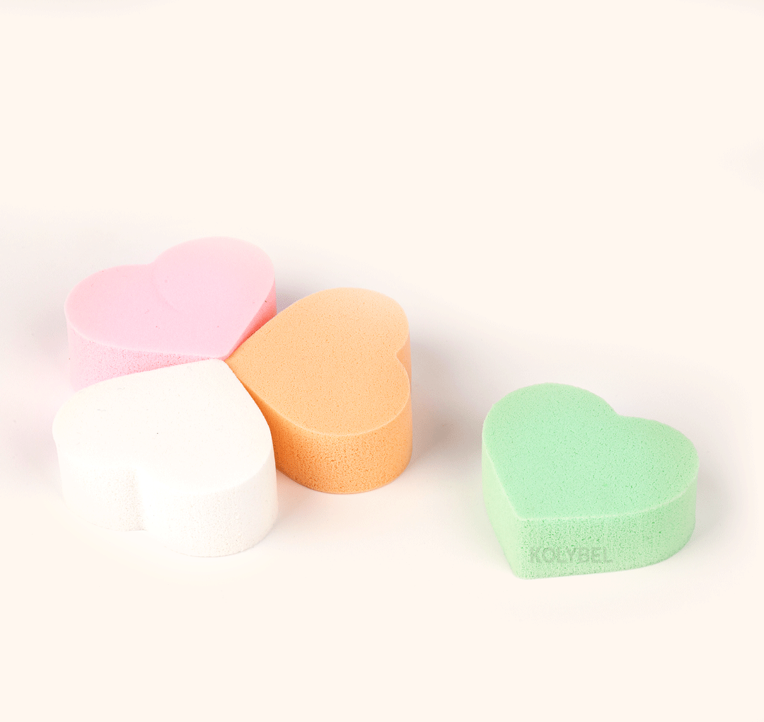 Heart Shaped Cosmetic Sponge (4pcs/pack)-kolybel