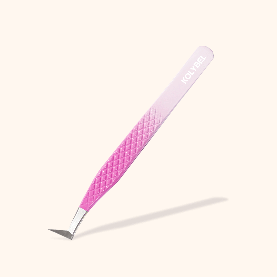 KP-07 Ombre Pink-White Tweezers For Eyelash Extension