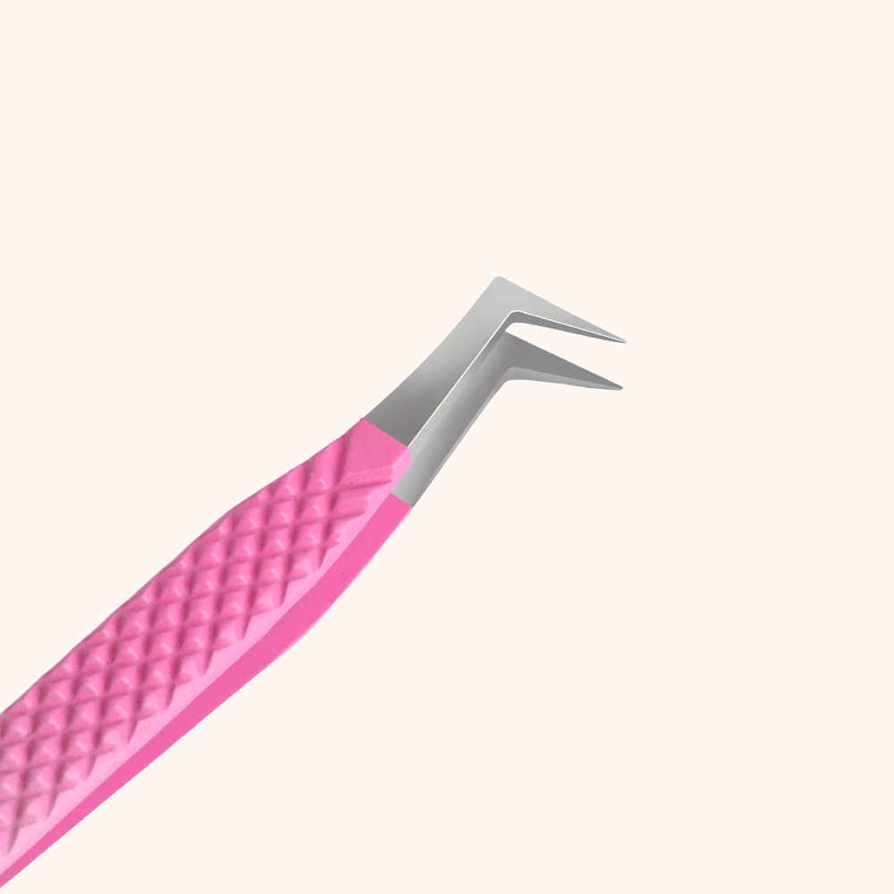 KP-07 Ombre Pink-White Tweezers For Eyelash Extension