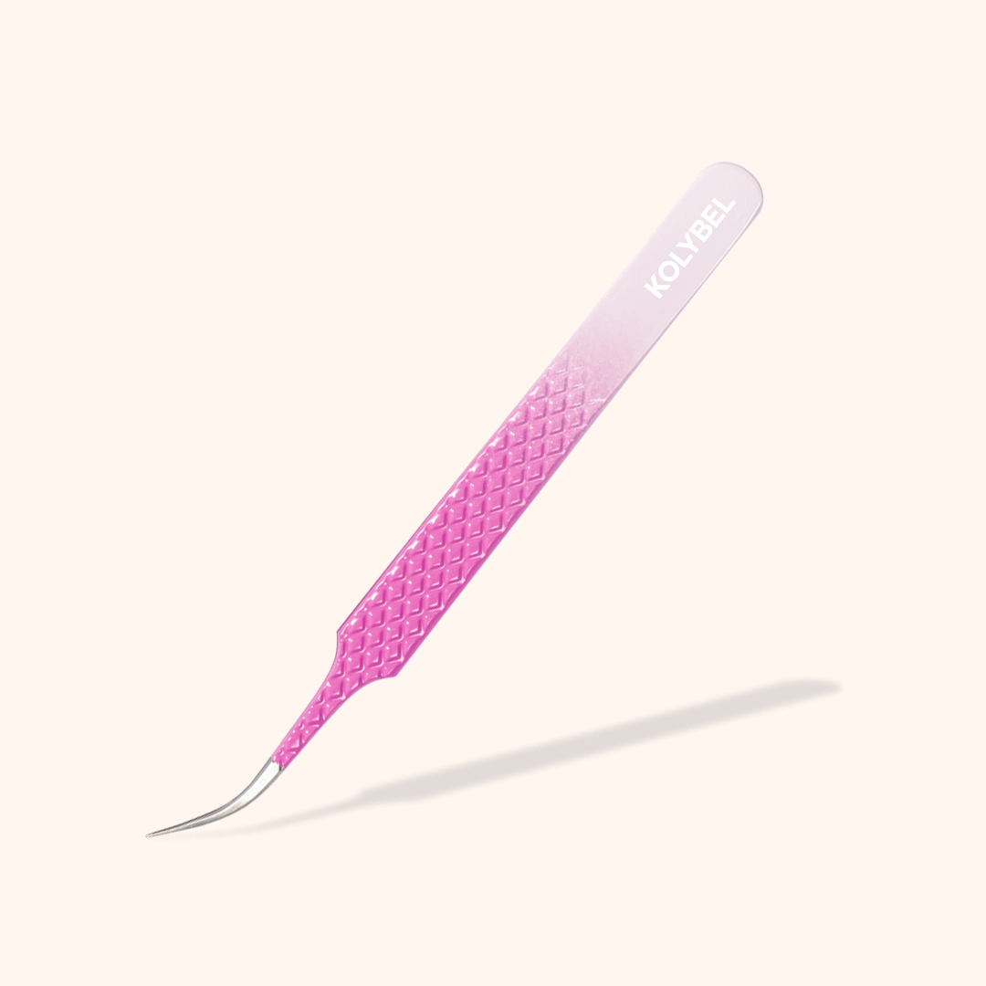 KP-08 Ombre Pink-White Tweezers For Eyelash Extension
