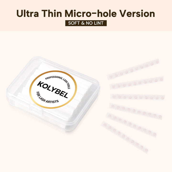 KOLYBEL LASH 500-sheet lash lift paper covers for professional use. Lint-free, pre-cut strips ensure even reagent distribution and secure lash placement