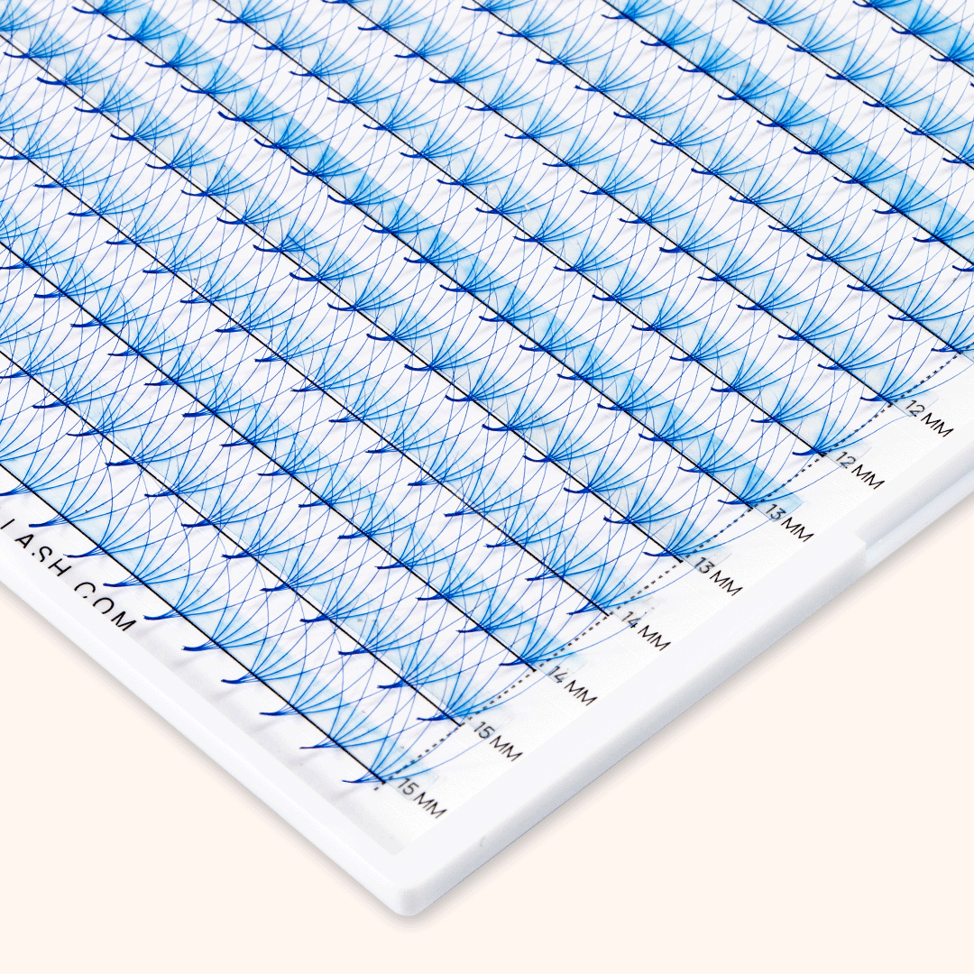 5D Blue Premade Volume Fans Pointy Base16 Rows(320 Fans)