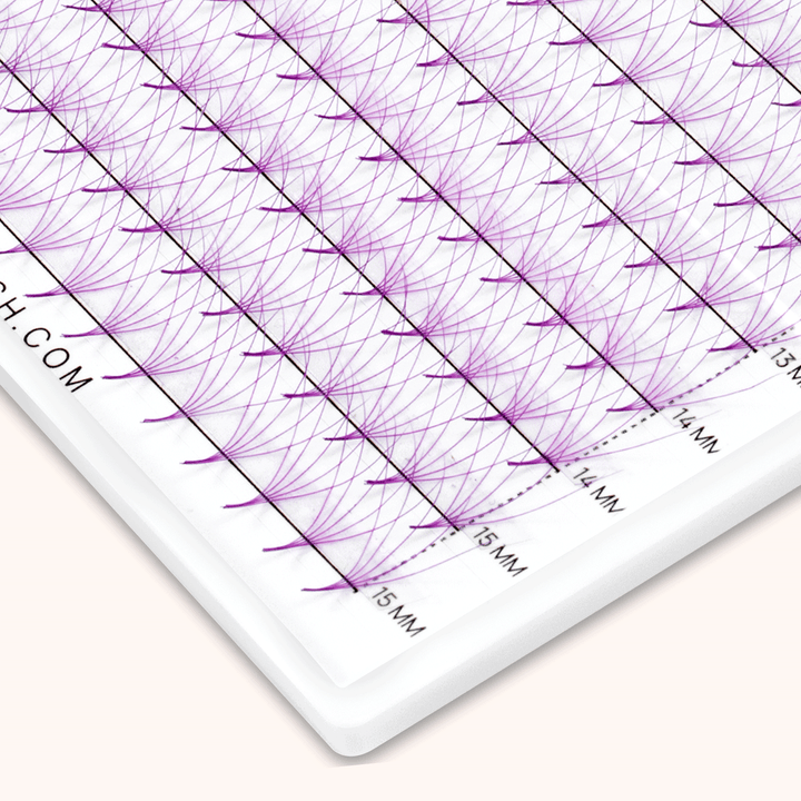 5D Purple Premade Volume Fans Pointy Base16 Rows(320 Fans)