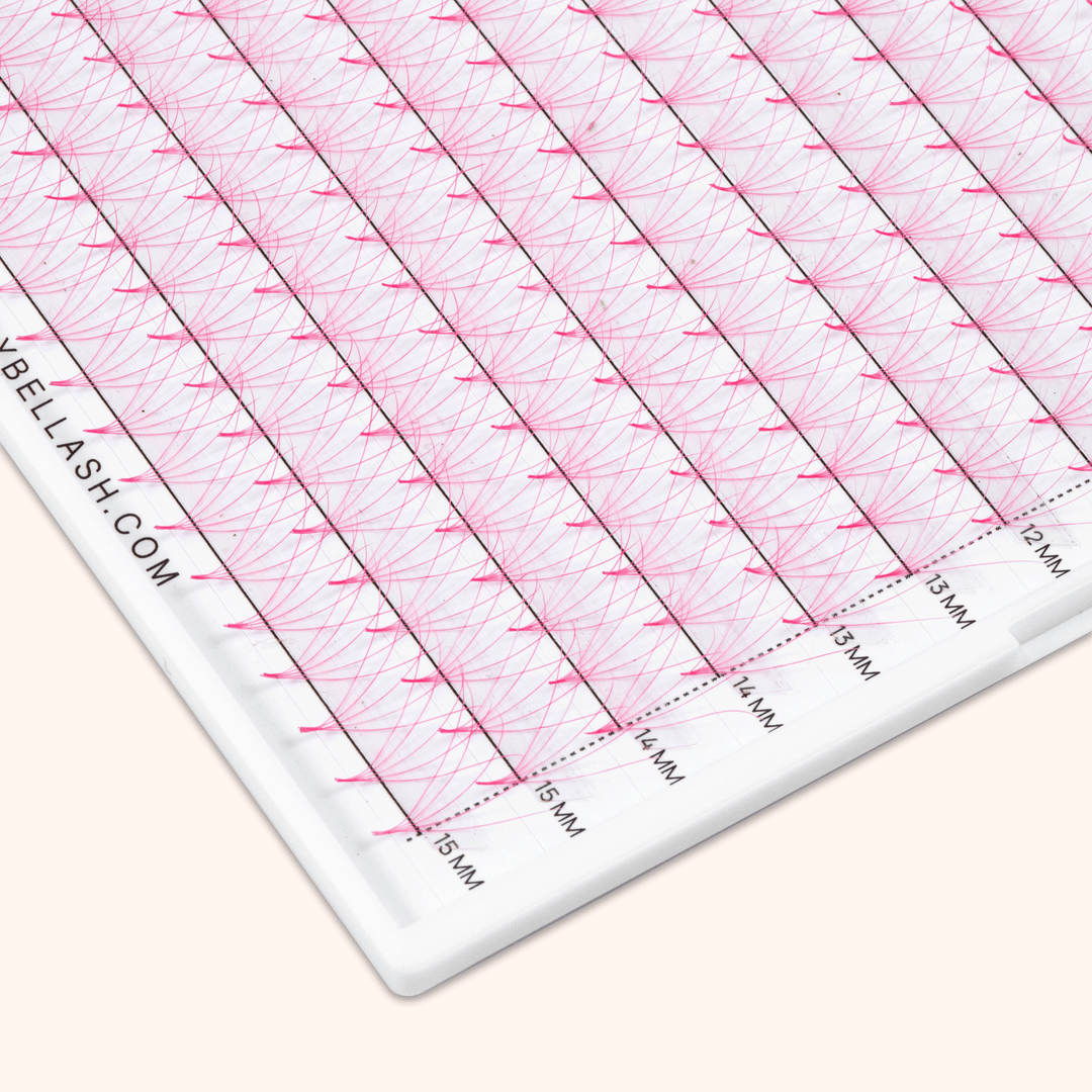5D Pink Premade Volume Fans Pointy Base16 Rows(320 Fans)