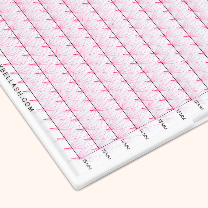 5D Pink Premade Volume Fans Pointy Base16 Rows(320 Fans)