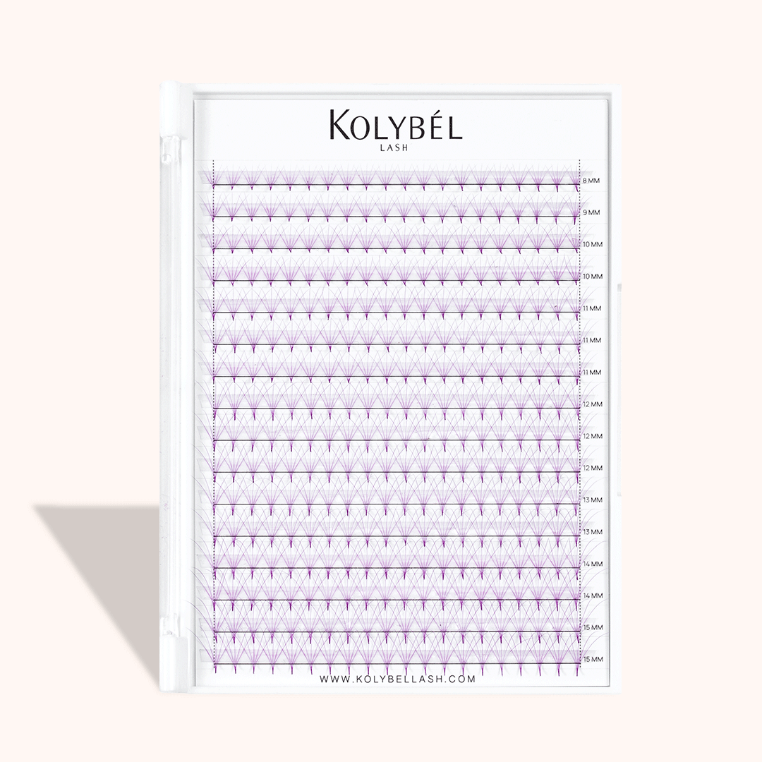5D Purple Premade Volume Fans Pointy Base16 Rows(320 Fans)