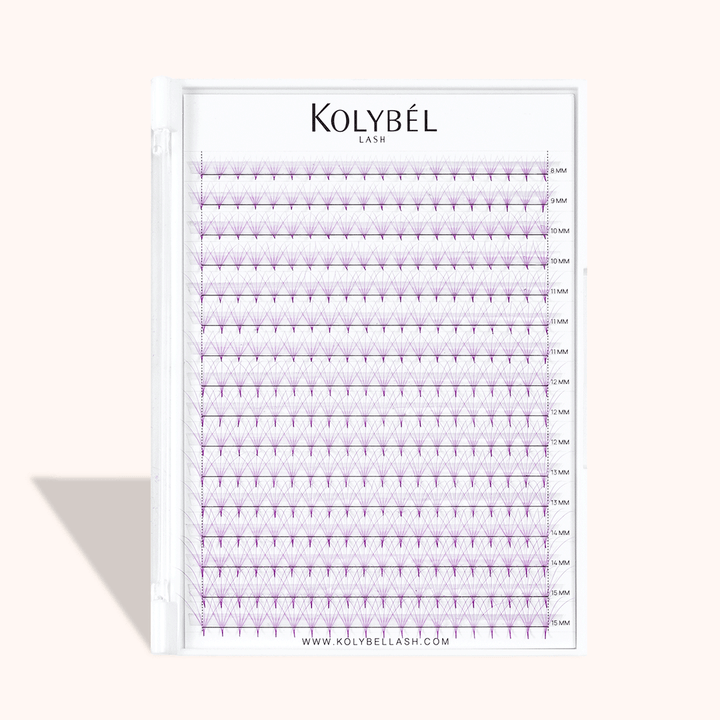 5D Purple Premade Volume Fans Pointy Base16 Rows(320 Fans)